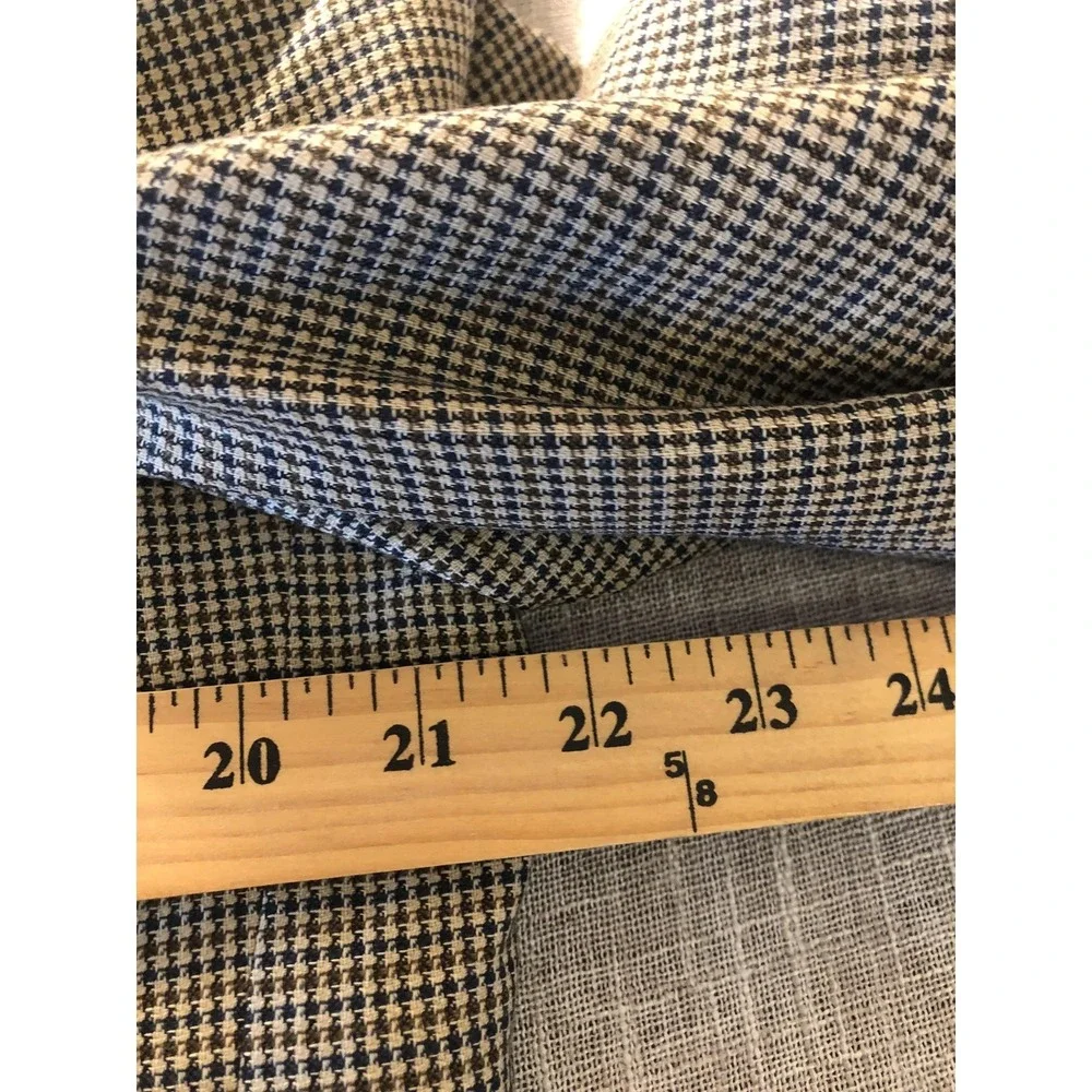 Oscar De La Renta Signature Blazer Mens 42R Brown‎ Wool Check Sport Coat Jacket